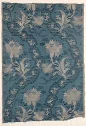 To sammenføjede paneler af silkefigur, 1723-1774.