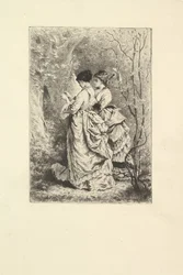 To unge damer i en have, 1873-74.