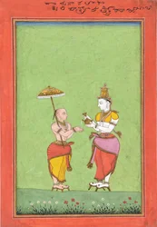 Vamana bliver velsignet af kong Bali, ca. 1780