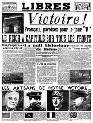 Victory!, forside af Libres avis, 9. maj 1945
