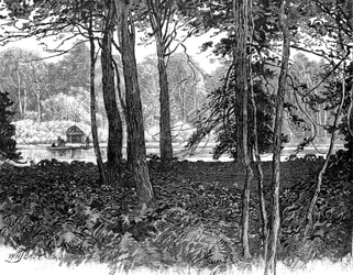Udsigt i Claremont Park, Surrey, 1900