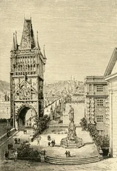 Udsigt i Prag - Brotårnet, 1890.