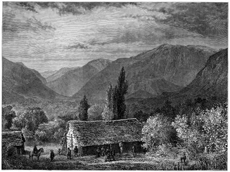 Udsigt i en dal af Cordillera, Chile, 1877