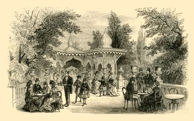 Udsigt i Surrey Gardens, c1878.