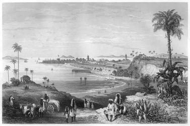 Udsigt over Bombay, der viser fortet, c1860