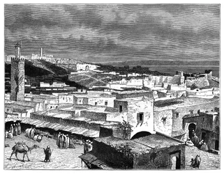 Udsigt over Tanger, Marokko, fra landsiden, c1890