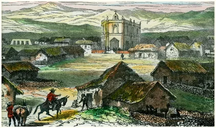 Udsigt over Tiahuanaco, nær Titicaca-søen, Bolivia, c1880