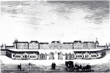 Udsigt over Catherine Palace i Tsarskoye Selo, ca. 1840