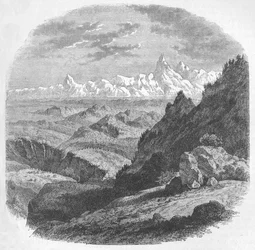 Udsigt over Himalaya-bjergkæden, c1880