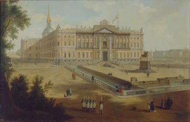 Udsigt over Michael Palace i St. Petersborg, 1800-tallet