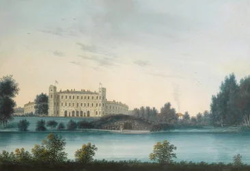Udsigt over paladset i Gatchina, begyndelsen af det 19. århundrede