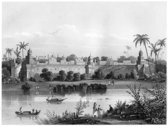 Udsigt over Agra-paladset fra floden, c1860