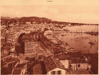 Udsigt taget fra Mont Chevalier, Cannes, 1930.