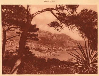 Udsigt taget af Monte-Carlo fra Monaco, 1930.