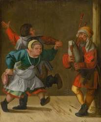 Landsbydans, ca. 1600.