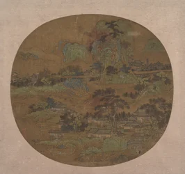 Landsby og templer i Jiangnan, begyndelsen af det 15. århundrede.