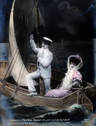Vintage fransk postkort, c1900