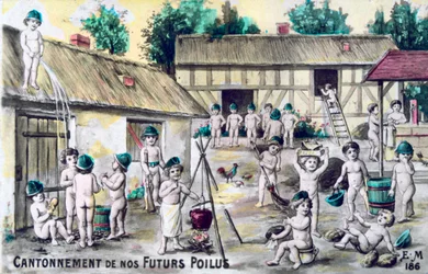 Vintage fransk postkort, c1900