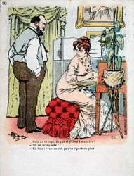 Vintage fransk postkort, c1900