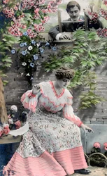 Vintage fransk postkort, c1900