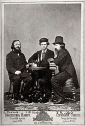 Violinist Johann Pickel med komponisterne Eduard Nápravník og Anatoly Lyadov, 1800-tallet