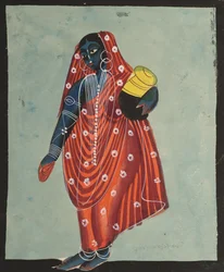 Vishnu i kvindelig form af Mohini, der bærer Amrita for guderne, 1800-tallet.