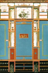 Vægdekoration, Pompeji, Italien, 1928.