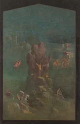Vægmaleri: Perseus og Andromeda i landskab, fra kejservillaen..., 1. århundrede f.v.t.