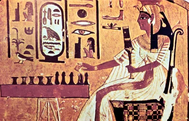 Vægmaleri fra Nefertaris grav, Theben, det gamle Egypten, 19. dynasti, 13. århundrede f.Kr.