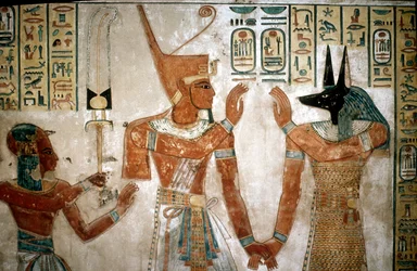 Vægmaleri fra en grav af søn af Rameses III, Valley of the Queens, Luxor, Egypten, c12. århundrede f.Kr.
