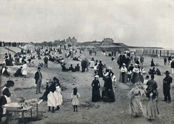 Walton-on-the-Naze - Scene på stranden, 1895