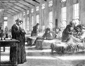 Afdeling i Hampstead Smallpox Hospital, 1871