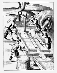 Vask malm for at udvinde guld, 1683