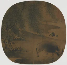 Water Buffalo and Herdboy under Willows, 1200-tallet.