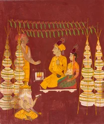 Bryllupsceremoni med Brahma til stede, ca. 1680.