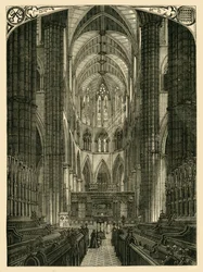 Westminster Abbey: Interior of the Choir, 1881.