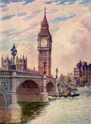 Westminster Bridge og Big Ben, c1948.