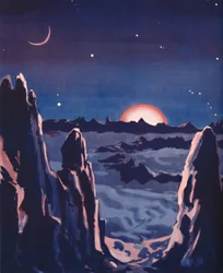 Hvordan solopgang på månen skal være, 1935