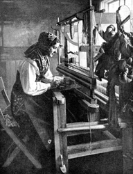 Kvinde ved hjælp af væv, Sverige, 1936
