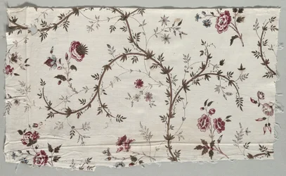 Træbloktrykt bomuldsfragment, 1785.