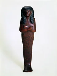 Ushabti-figur af træ af Mutry, oldægyptisk, 16. eller 15. århundrede f.Kr.