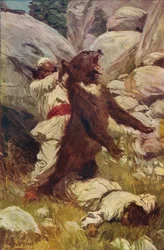 Brydning med en bjørn, c1912