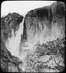 Yosemite Falls, Yosemite Nationalpark, Californien, USA, slutningen af det 19. eller begyndelsen af det 20. århundrede