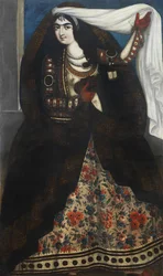 Ung kvinde iført chador, ca 1844-1850.