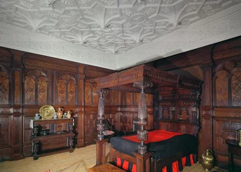 Seng med indlagt dekoration, 1593, fra Corbet Castle, Shrewsbury, paneler fra Sizergh Castle, Cumbria