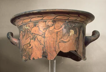 Sortfigur krater, 4. århundrede f.Kr. (fragment)