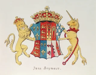 Våbenskjold af Jane Seymour (ca. 1509-37), tredje hustru til kong Henry VIII af England (1491-1547) (tryk)