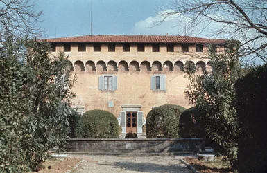 Facade af Michelozzo di Bartolommeo af Villa Medicea di Careggi, Firenze, Toscana, Italien
