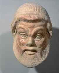 Maske fra ydersiden af et teater, 3. århundrede f.Kr