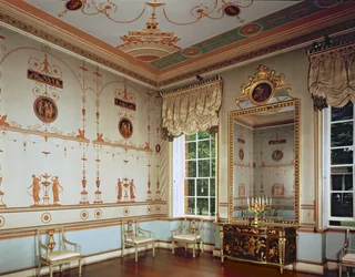 Osterley Park, The Etruscan Room, bygget af Robert Adam (1728-92) påbegyndt i 1761, Middlesex, Storbritannien
